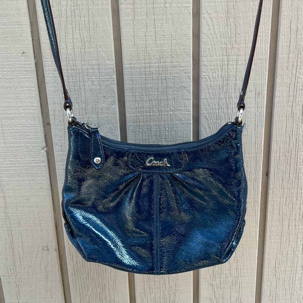 Coach 9x7 paten blue Cross body bag